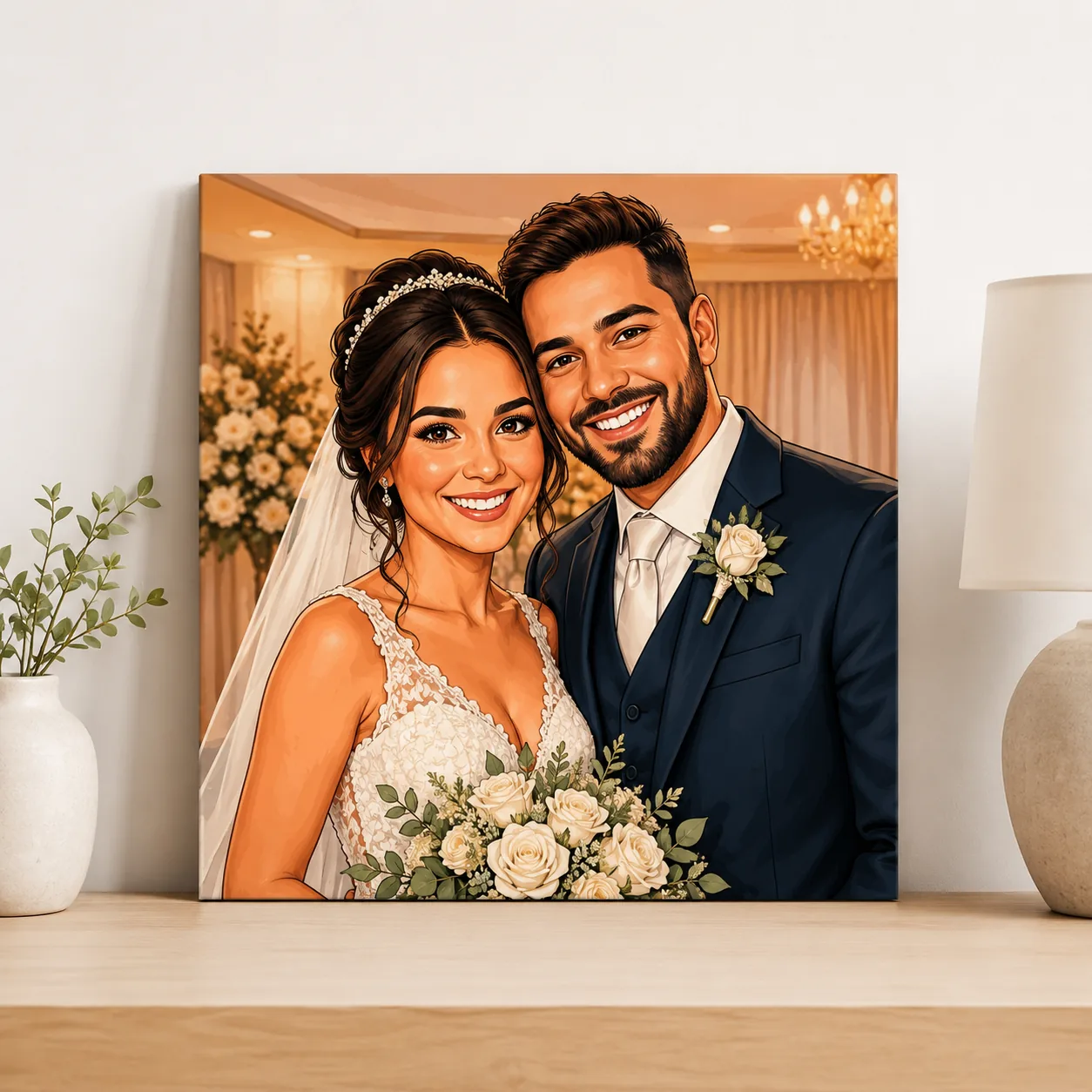 Quadro personalizado de casamento em MDF